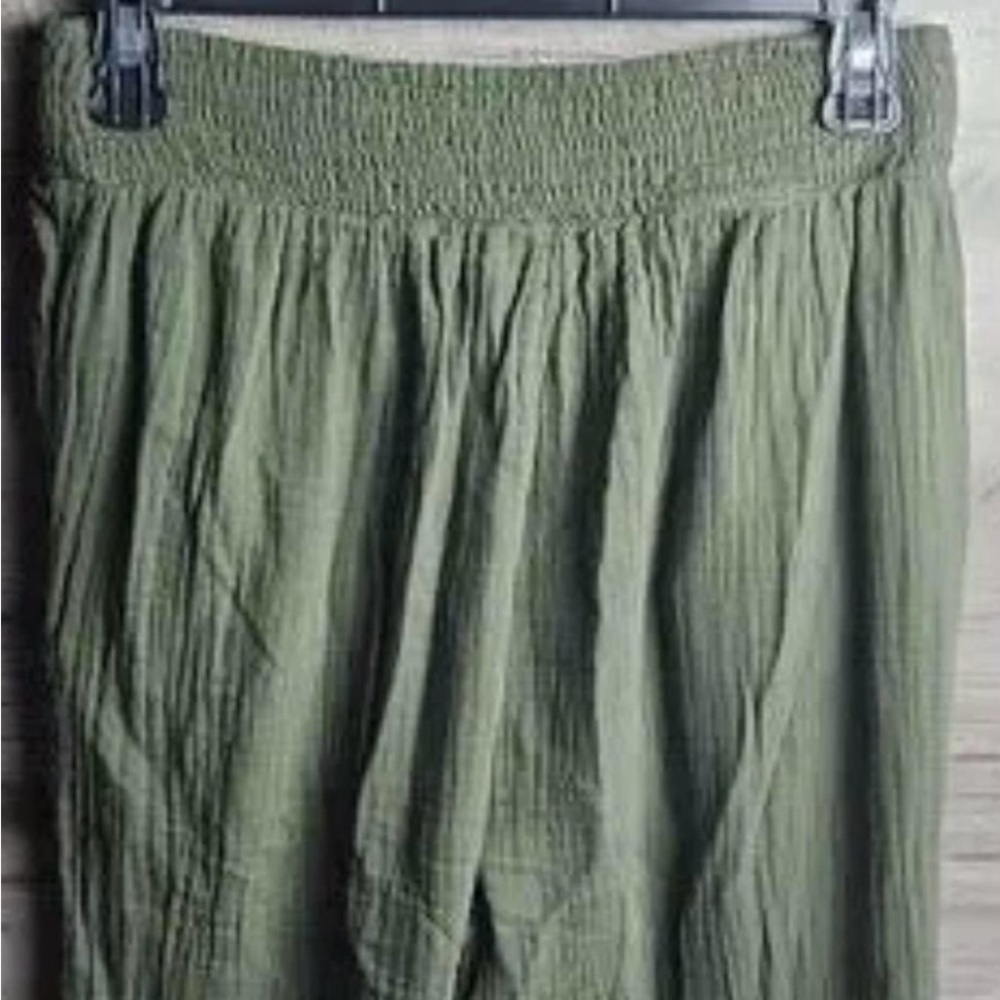 General Pants Co. Green Smocked A-Line Skirt